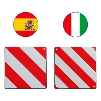 Markeringsbord aluminium 50x50cm voor Itali&euml;/Spanje 2 in 1