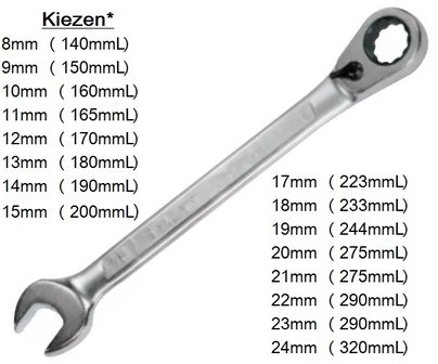 Steek-ratelsleutels omkeerbaar 8-24mm