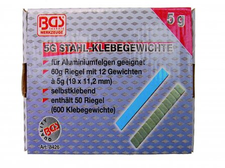 Bgs Technic Balanceer gewicht, 12 x 5g, 50 delig