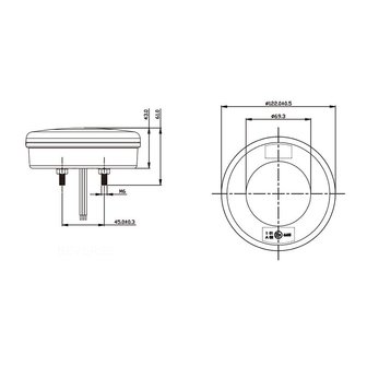 Achterlicht 3 functies 122mm 24LED