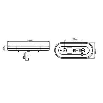 Achterlicht 6 functies 323x134mm 54LED links