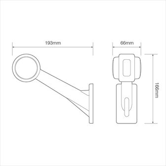 Breedtelicht 12/24V rood/wit/oranje 166x193mm LED rechts