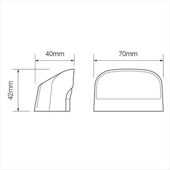 Kentekenverlichting 12/24V 70x42mm LED 2P. voor 343871/72