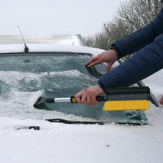 Sneeuwborstel met raamtrekker en ijskrabber + telescopische steel