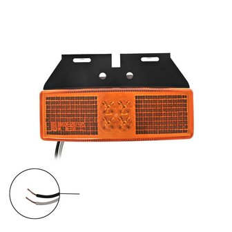 Zijmarkeringslamp 12/24V oranje 110x40mm LED met houder