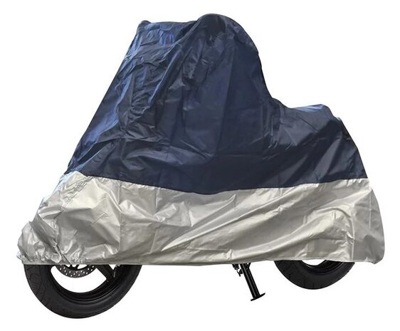 Motorhoes XL blauw/zilver