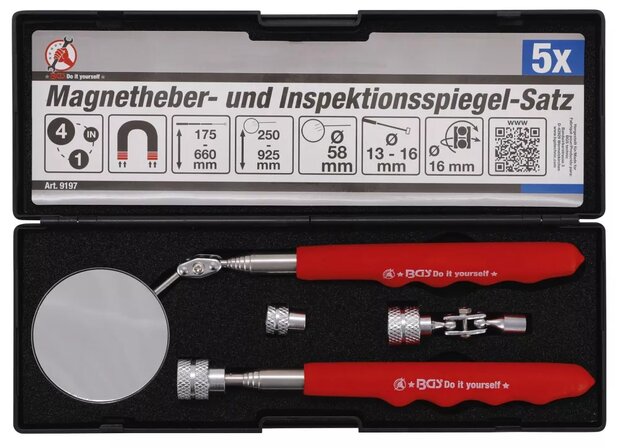 Bgs Technic Magnetische Pick-Up Tool en Inspectie Spiegel Set