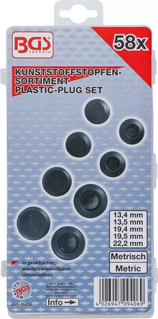 Bgs Technic Plastic stop assortiment  58 delig.