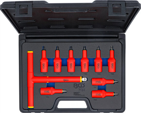 Bgs Technic VDE-dopsleutelbitset aandrijving binnenvierkant (1/2) T-profiel T20 - T55 10-dlg