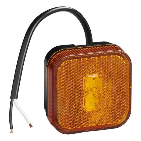 Zijmarkeringslamp 12/24V oranje 65 x 65 mm LED