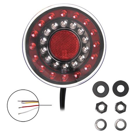 Achterlicht 12/24V 4 functies 125mm LED