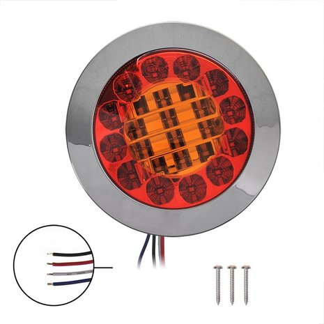 Achterlicht 3 functies 122mm 24LED chroom