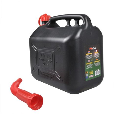 Jerrycan 10L kunststof zwart UN-gekeurd