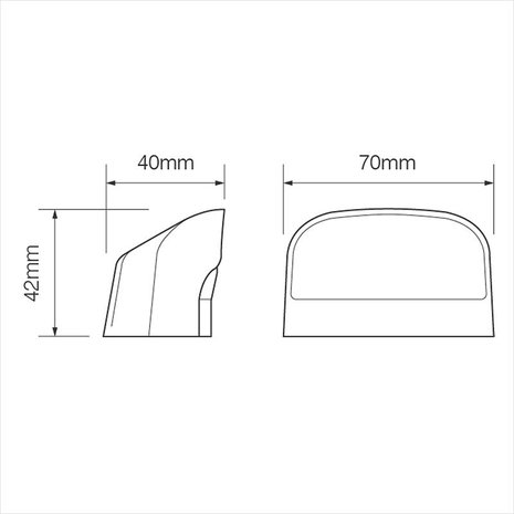 Kentekenverlichting 12/24V 70x42mm LED 2P. voor 343871/72