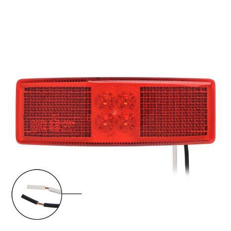 Markeringslamp 12/24V rood 110x40mm LED