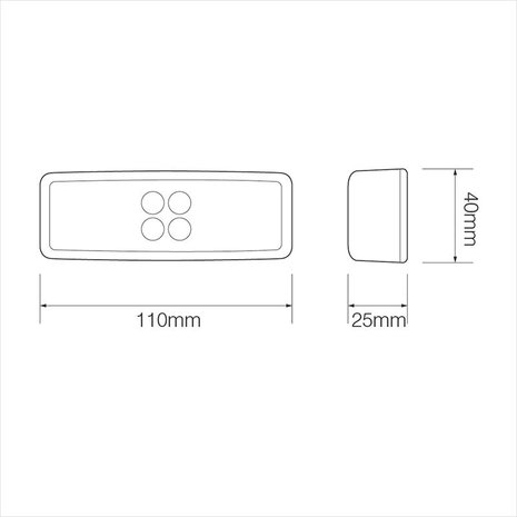 Markeringslamp 12/24V rood 110x40mm LED