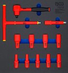 Gereedschapmodule 2/3: VDE-dopsleutelset aandrijving (3/8) SW 7 - 22 mm 12-dlg