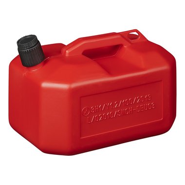 Jerrycan 10L kunststof rood UN-gekeurd (laag model)