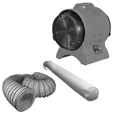 Mobiele ventilator mv200pp met accessoires