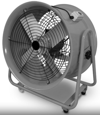 Mobiele ventilator op wielen 550W 230V