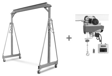 Portaalkraan 2t + elektrische takel en trolley 500/1000kg