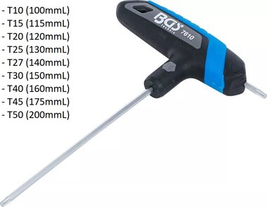 Schroevendraaier met T-greep T-profiel (voor Torx)