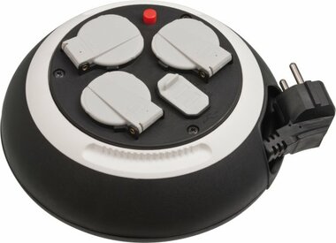 kabelhaspel met USB zwart wit 3m H05VV-F 3G1,5