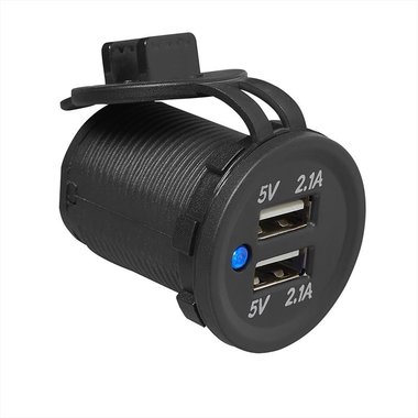 USB-inbouwdoos tweevoudig type A 2x2100mA 12V/24V